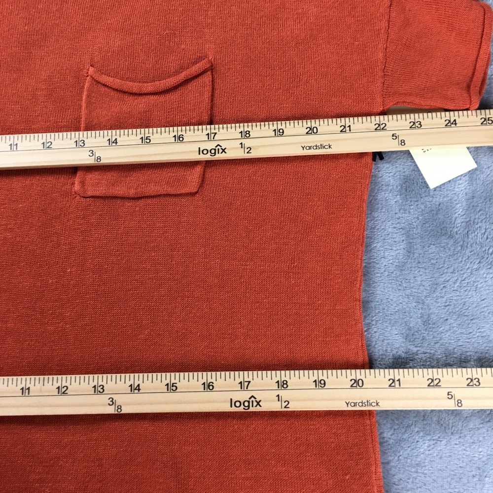 NEW Max Studio Linen Blend Knit Tunic Top Sz L Orange Short Sleeve Lagenlook - Picture 12 of 15